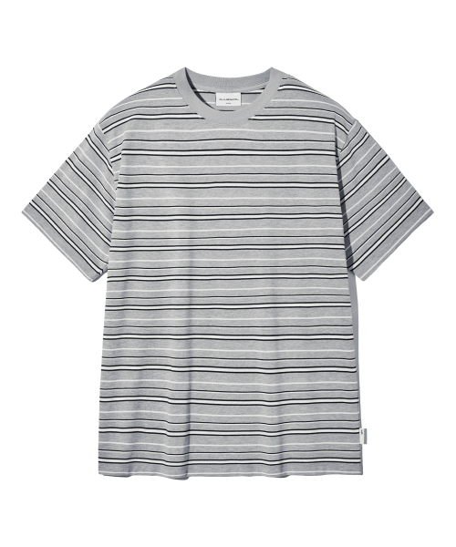 F.ILLUMINATE(フィルミネイト)の「モノラインストライプTシャツ-グレー(Tシャツ/カットソー・レディース・その他・SMALL/MEDIUM/LARGE)」の1枚目の写真