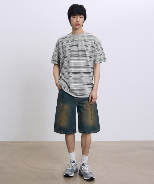 F.ILLUMINATE(フィルミネイト)の「モノラインストライプTシャツ-グレー(Tシャツ/カットソー・レディース・その他・SMALL/MEDIUM/LARGE)」の9枚目の写真