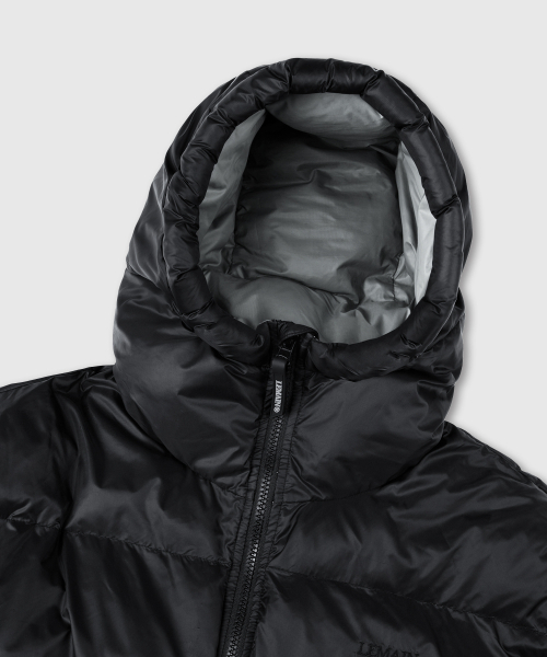 2WAYハイネックオーバーサイズフードパディングジャケット[ブラック
