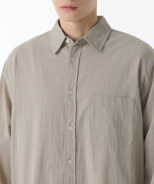 MUSINSA STANDARD（ムシンサスタンダード）の「リラックスドナチュラルタッチシャツ [ライトベージュ]（シャツ/ブラウス・メンズ・その他・LARGE/X-LARGE/XX-LARGE/SMALL/MEDIUM）」の3枚目の写真