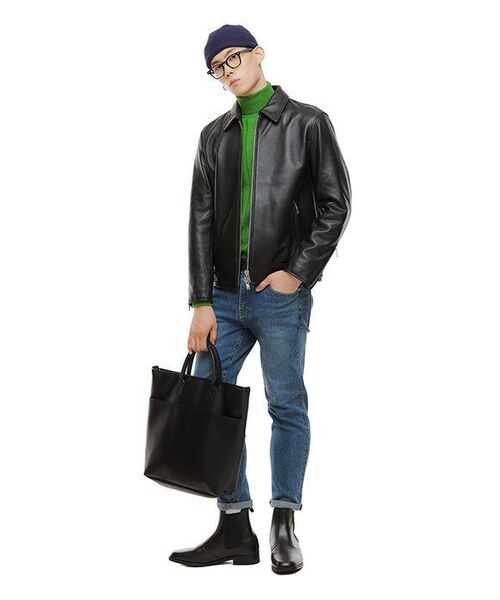 MUSINSA STANDARD（ムシンサスタンダード）の「ラムスキンシングルライダージャケット[ブラック]（ライダースジャケット・メンズ・その他・MEDIUM/LARGE）」の16枚目の写真