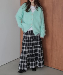 La-gemme | チェック柄ティアードロングスカート(スカート)