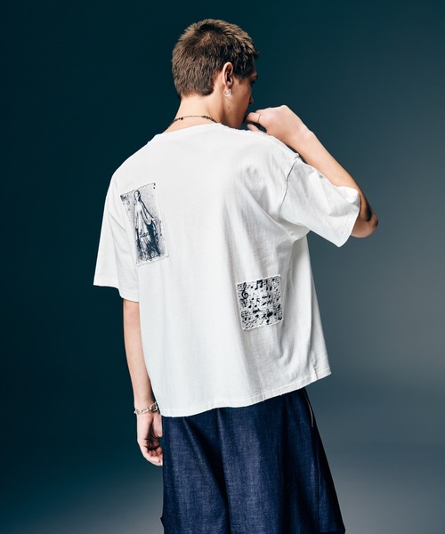 glamb（グラム）の「Sacred Damage Cutsew / セイクリッドダメージカットソー（Tシャツ/カットソー・メンズ・ホワイト/ブラック・S/M/L）」の7枚目の写真