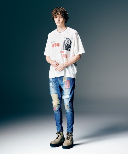 glamb（グラム）の「Sacred Damage Cutsew / セイクリッドダメージカットソー（Tシャツ/カットソー・メンズ・ホワイト/ブラック・S/M/L）」の13枚目の写真