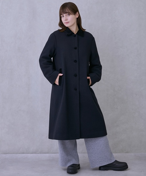 ネイビー ダブルブレストコート　Aラインコート 親子リンク】ダブルブレストコート（トレンチコート）｜petit main