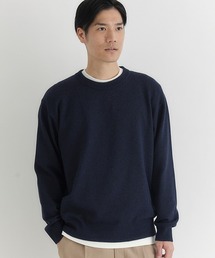 BACK NUMBER | 【BACK NUMBER】ポリナイロンニットクルーネックセーター (ミニマルデザイン / 軽やかさ / オフィスカジュアル)(ニット/セーター)