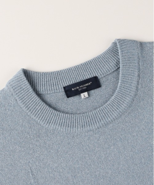 BACK NUMBER（バックナンバー）の「【BACK NUMBER】ポリナイロンニットクルーネックセーター (ミニマルデザイン / 軽やかさ / オフィスカジュアル)（ニット/セーター・メンズ・サックスブルー/ブラック/ネイビー/ダークグレー/ブラウン/グリーン・L/XL/M）」の11枚目の写真