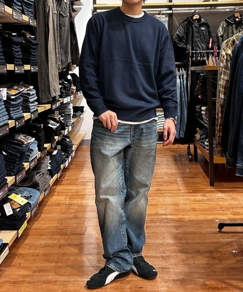 BACK NUMBER（バックナンバー）の「【BACK NUMBER】ポリナイロンニットクルーネックセーター (ミニマルデザイン / 軽やかさ / オフィスカジュアル)（ニット/セーター・メンズ・サックスブルー/ブラック/ネイビー/ダークグレー/ブラウン/グリーン・L/XL/M）」の20枚目の写真