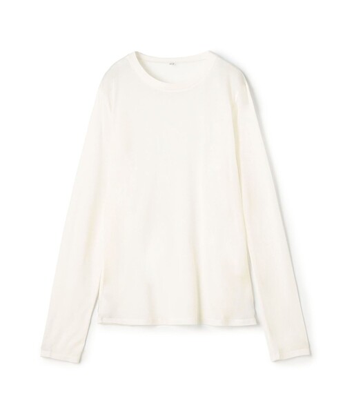 BASERANGE（ベースレンジ）の「BASERANGE バンブー ロングスリーブプルオーバー（Tシャツ/カットソー・レディース・ホワイト/ベージュ/ブラウン/ライトベージュ/ダークブラウン・S）」の2枚目の写真