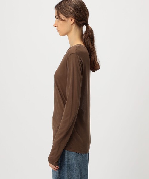 BASERANGE（ベースレンジ）の「BASERANGE バンブー ロングスリーブプルオーバー（Tシャツ/カットソー・レディース・ホワイト/ベージュ/ブラウン/ライトベージュ/ダークブラウン・S）」の15枚目の写真