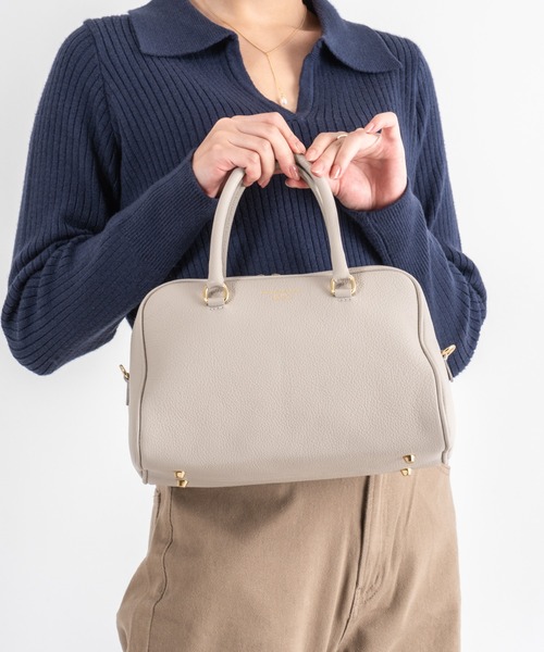 CHRISTIAN VILLA（クリスチャンヴィラ）の「【CHRISTIAN VILLA】ボストン バッグ　Ｌサイズ（ボストンバッグ・レディース・ブラック/アイボリー/ベージュ系その他/ダークブラウン/ブラウン・FREE）」の2枚目の写真