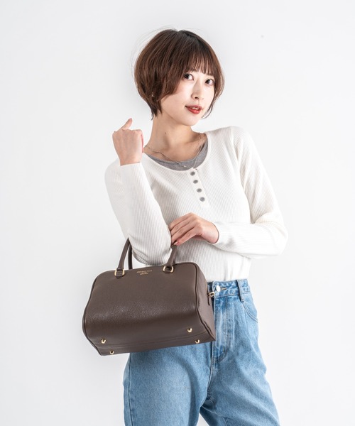 CHRISTIAN VILLA（クリスチャンヴィラ）の「【CHRISTIAN VILLA】ボストン バッグ　Ｌサイズ（ボストンバッグ・レディース・ブラック/アイボリー/ベージュ系その他/ダークブラウン/ブラウン・FREE）」の18枚目の写真