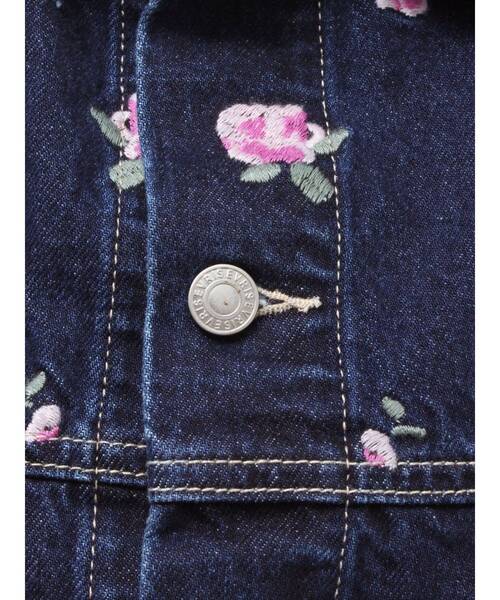 EVRIS デニムジャケットとピンクジャケット セット セール】Embroideryデニムブルゾン【セットアップ着用可能】（デニム