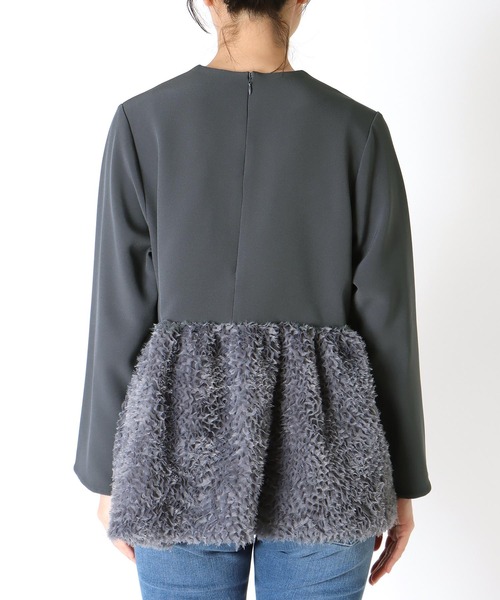 Jines（ジネス）の「チュールペプラムブラウス（シャツ/ブラウス・レディース・ブラック/グレー・38）」の16枚目の写真