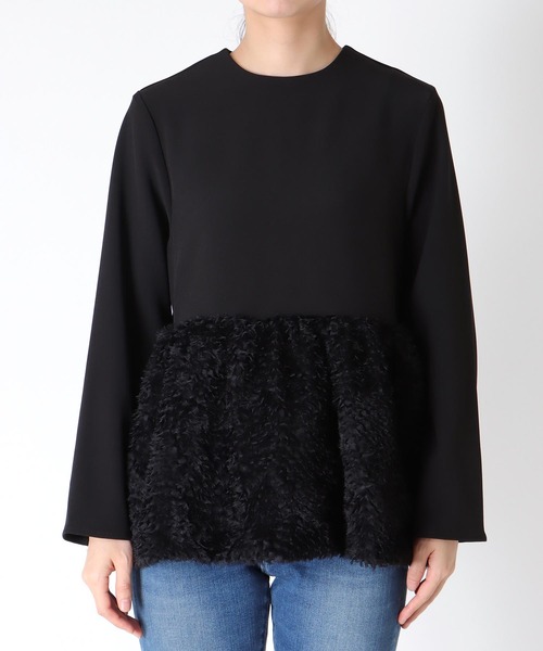 Jines（ジネス）の「チュールペプラムブラウス（シャツ/ブラウス・レディース・ブラック/グレー・38）」の22枚目の写真