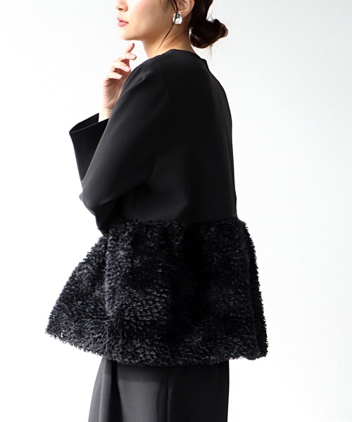 Jines（ジネス）の「チュールペプラムブラウス（シャツ/ブラウス・レディース・ブラック/グレー・38）」の12枚目の写真