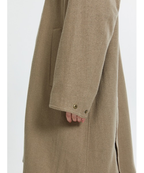 Barbour（バブアー）の「"JAPAN LIMITED"【EXMOOR / エクスモア】 ウール ミドルレングス コート（ユニセックス）（ステンカラーコート・メンズ・ベージュ/ネイビー・34/36/38/40）」の8枚目の写真