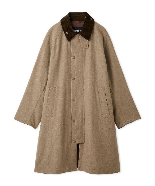 Barbour（バブアー）の「"JAPAN LIMITED"【EXMOOR / エクスモア】 ウール ミドルレングス コート（ユニセックス）（ステンカラーコート・メンズ・ベージュ/ネイビー・34/36/38/40）」の15枚目の写真