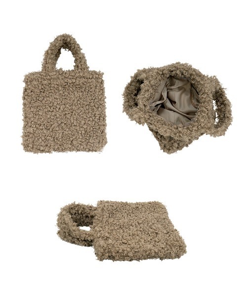 KOBE LETTUCE（コウベレタス）の「[ Yuumiさんコラボ ]ファーバッグ（ハンドバッグ・レディース・ブラウン/アイボリー/グレイッシュベージュ・F）」の11枚目の写真