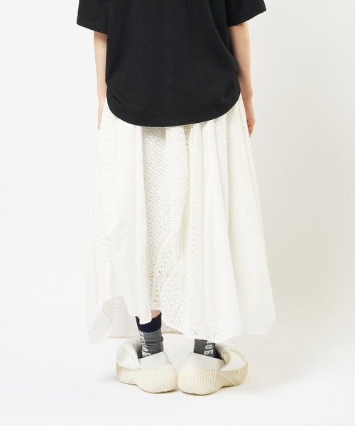 gomme（ゴム）の「レースフレアスカート（スカート・レディース・ブラック/ホワイト・MEDIUM）」の12枚目の写真