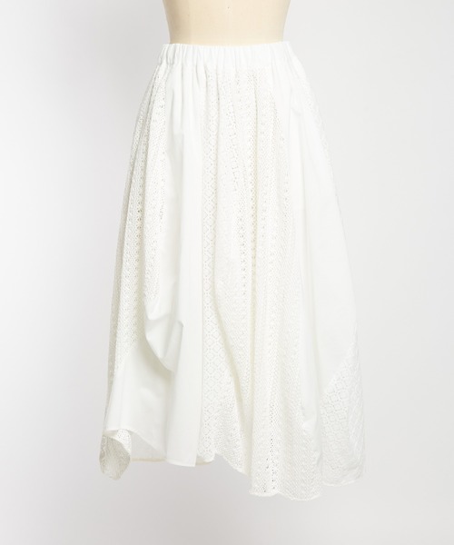 gomme（ゴム）の「レースフレアスカート（スカート・レディース・ブラック/ホワイト・MEDIUM）」の13枚目の写真