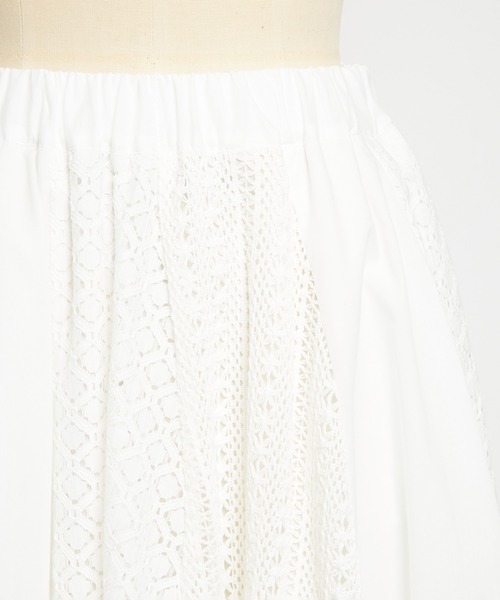 gomme（ゴム）の「レースフレアスカート（スカート・レディース・ブラック/ホワイト・MEDIUM）」の16枚目の写真