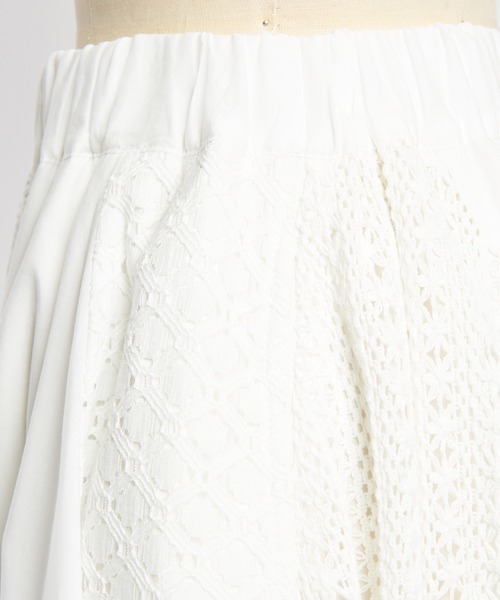gomme（ゴム）の「レースフレアスカート（スカート・レディース・ブラック/ホワイト・MEDIUM）」の18枚目の写真