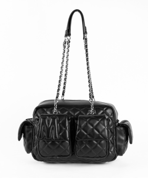 me+em select(ミームセレクト)の「【 2WAY 】Mロゴフェイクレザーキルティングチェーンショルダーバッグ / M logo fake leather quilting chain shoulder bag(ショルダーバッグ・レディース・ホワイト/ブラック・FREE)」の14枚目の写真