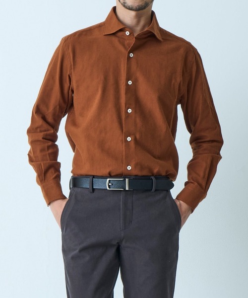 TETE HOMME(テットオム)の「ホリゾンタルカラー リラックスシルエットメランジシャツ(シャツ/ブラウス・メンズ・オレンジ/ホワイト/チャコールグレー・X-LARGE/MEDIUM/LARGE)」の10枚目の写真