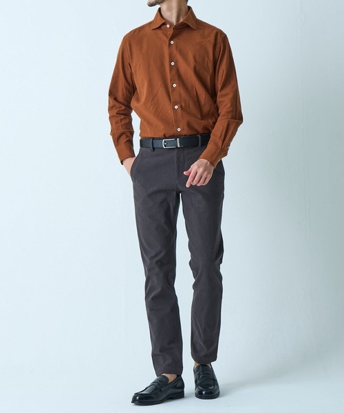 TETE HOMME(テットオム)の「ホリゾンタルカラー リラックスシルエットメランジシャツ(シャツ/ブラウス・メンズ・オレンジ/ホワイト/チャコールグレー・X-LARGE/MEDIUM/LARGE)」の12枚目の写真