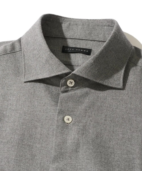 TETE HOMME(テットオム)の「ホリゾンタルカラー リラックスシルエットメランジシャツ(シャツ/ブラウス・メンズ・オレンジ/ホワイト/チャコールグレー・X-LARGE/MEDIUM/LARGE)」の18枚目の写真