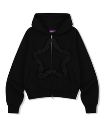 LAUGHER（ラファー）の「Race Star Hooded Zip-Up - Black（パーカー）」