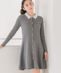 MISCH MASCH | 襟付きケーブルミニニットワンピース(ワンピース)