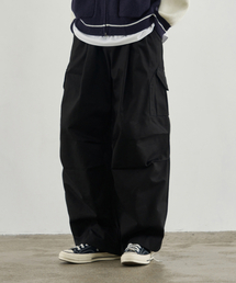 DRAW FIT（ドローフィット）の「カーゴパラシュートチノパンツ[ブラック]（スウェットパンツ）」