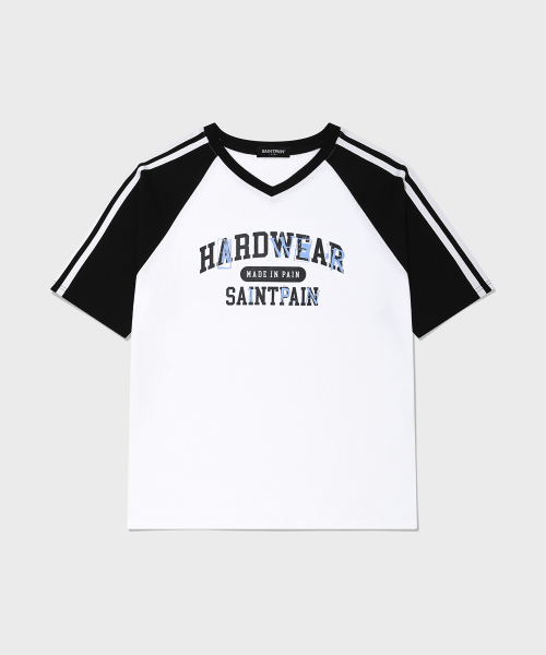 SAINTPAIN(セイントペイン)の「SP ハードウェア ラグラン半袖Tシャツ ホワイト(Tシャツ/カットソー・レディース・その他・MEDIUM/LARGE)」の1枚目の写真