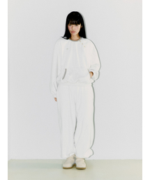 DIAGONAL FLEECE SWEAT SET UP, IVORY