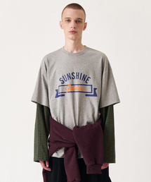 GOLDEN SNSHINE（ゴールデン サンシャイン）の「Layered stripe long sleeve_Melange（Tシャツ/カットソー）」