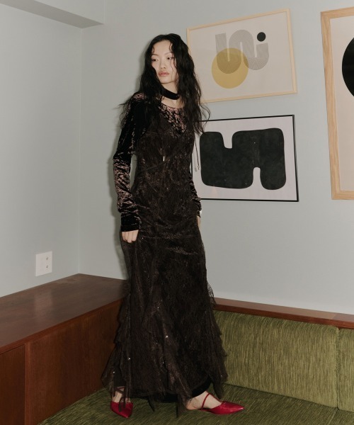 ANDRESD（アンドレスド）の「スパークルレースベロアドレス / sparkle