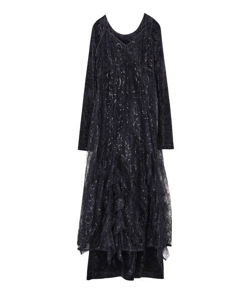 スパークルレースベロアドレス / sparkle lace velour dress（ドレス