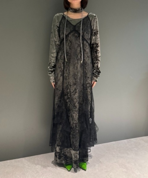スパークルレースベロアドレス / sparkle lace velour dress（ドレス