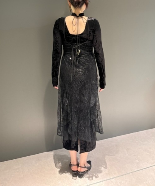 【ANDRESD】sparkle lace velour dress ANDRESD ドレス スパークルレースベロアドレス / sparkle lace velour