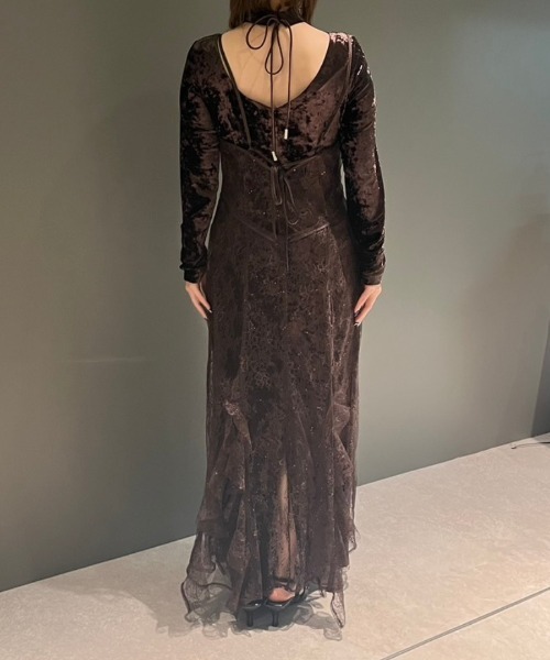 スパークルレースベロアドレス / sparkle lace velour dress（ドレス