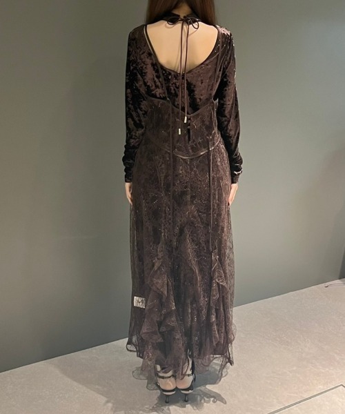 スパークルレースベロアドレス / sparkle lace velour dress（ドレス
