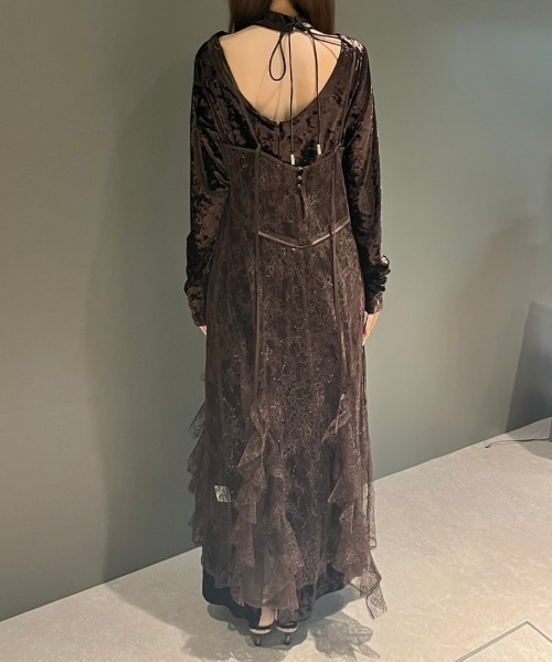 スパークルレースベロアドレス / sparkle lace velour dress（ドレス