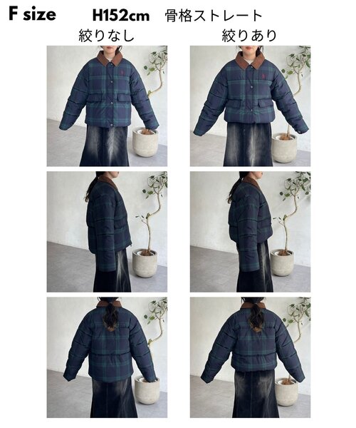 U.S. POLO ASSN.（ユーエスポロアッスン）の「襟コーデュロイ撥水中綿ジャケット（ブルゾン・レディース・アイボリー/ブラック/ネイビー・FREE）」の4枚目の写真