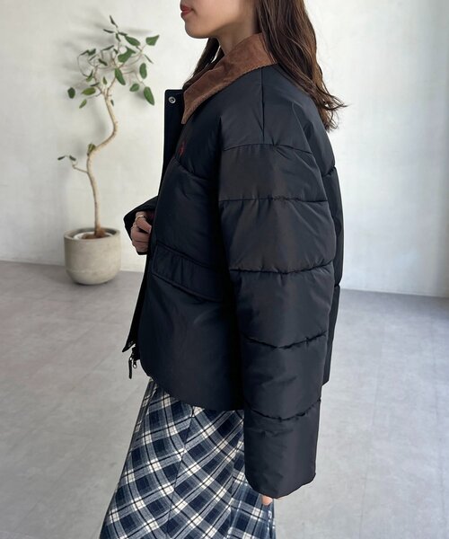 U.S. POLO ASSN.（ユーエスポロアッスン）の「襟コーデュロイ撥水中綿ジャケット（ブルゾン・レディース・アイボリー/ブラック/ネイビー・FREE）」の14枚目の写真