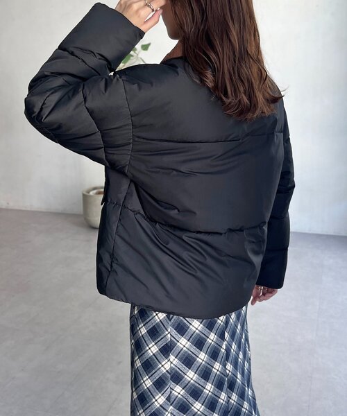 U.S. POLO ASSN.（ユーエスポロアッスン）の「襟コーデュロイ撥水中綿ジャケット（ブルゾン・レディース・アイボリー/ブラック/ネイビー・FREE）」の15枚目の写真