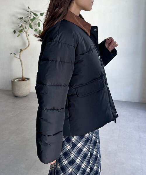 U.S. POLO ASSN.（ユーエスポロアッスン）の「襟コーデュロイ撥水中綿ジャケット（ブルゾン・レディース・アイボリー/ブラック/ネイビー・FREE）」の17枚目の写真