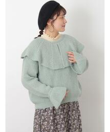 Samansa Mos2 | フリルカラーニット(ニット/セーター)