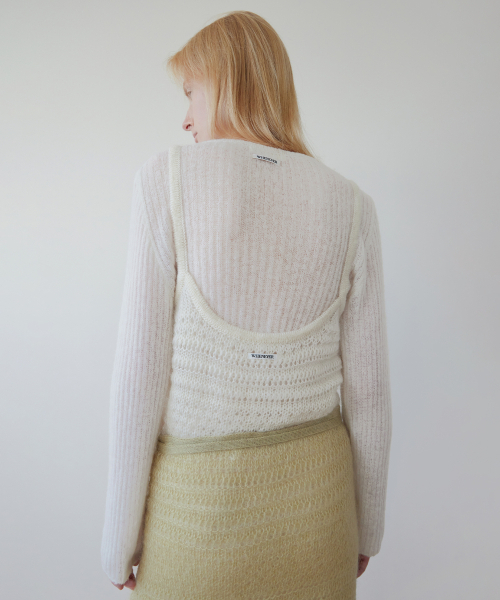 LEVAR(レバー)の「Alpaca Ribbed Pure Knit - Ivory(ニット/セーター・レディース・アイボリー・FREE)」の2枚目の写真